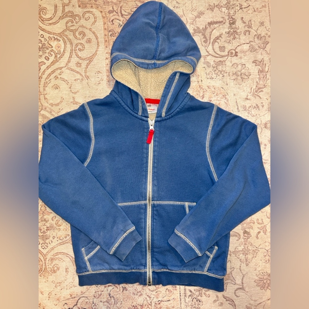 Hanna Andersson Sherpa-Lined Full-Zip Hoodie (Size 130/ US 8)